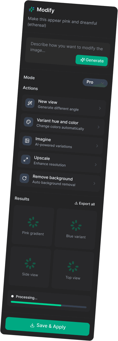 AI modify panel